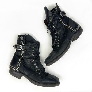 AS98 Black Sherman Lace Up Combat Boots 40 US 10